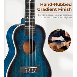 Vangoa Ukulele 23" Adult Beginner Concert Ukulele Mahogany Bundle Professional Four String Wooden Hawaiian Starter Uke Kit