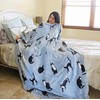 Solaris Wearable Cat Pattern Blanket with Sleeves, Super Soft Warm