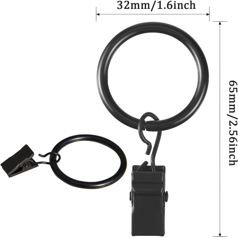 Curtain Rings with Clips Stainless Steel Curtain Clip Ring Metal