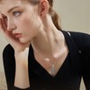 OHAYOO Feather Cross Pendant Necklace for Women 925 Sterling Silver