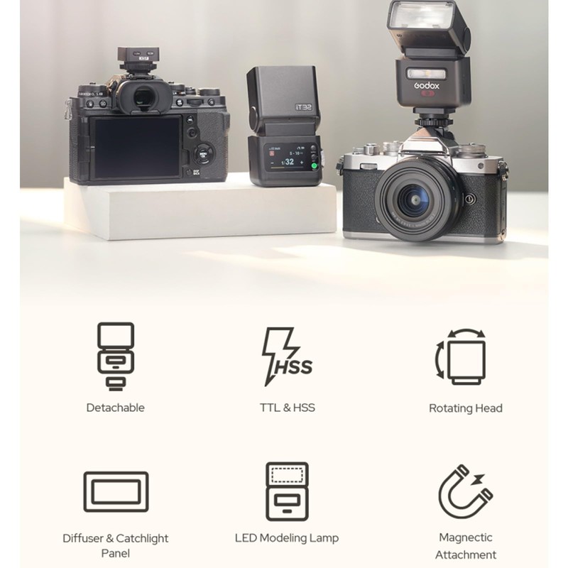 Godox IT32 TTL Flash+X5C for Canon Cameras, Tochscreen Speedlight, 2.4G