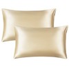 Set of 2 Satin Pillow Covers (Polyester Material) Envelope Pillow