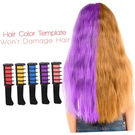 FRCOLOR 5 Peines de Tiza Temporal para Cabello, Fáciles de Aplicar, Seguros para Niños y Adultos, para Uso en Cosplay, con 1 Capa Incluida Color Aleatorio