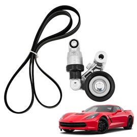 HonHuCo 12668977 12651112 Engine Drive Belt Tensioner & Serpentine Belt Kit Compatible With 2014-2019 Chevy C7 Corvette Replace# 12686272