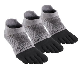 Toe Socks Women Men Coolmax No Show Low Cut High Performance 5 Finger Running Socks Athletic Wicking 3 Pack