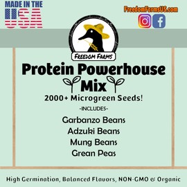 1/2 lbs Protein Bean Sprout Starter Seeds - Over 2000 Seeds! - NON-GMO - Sprouting Mix - Includes Garbanzo, Adzuki, Mung, and Grean Pea!