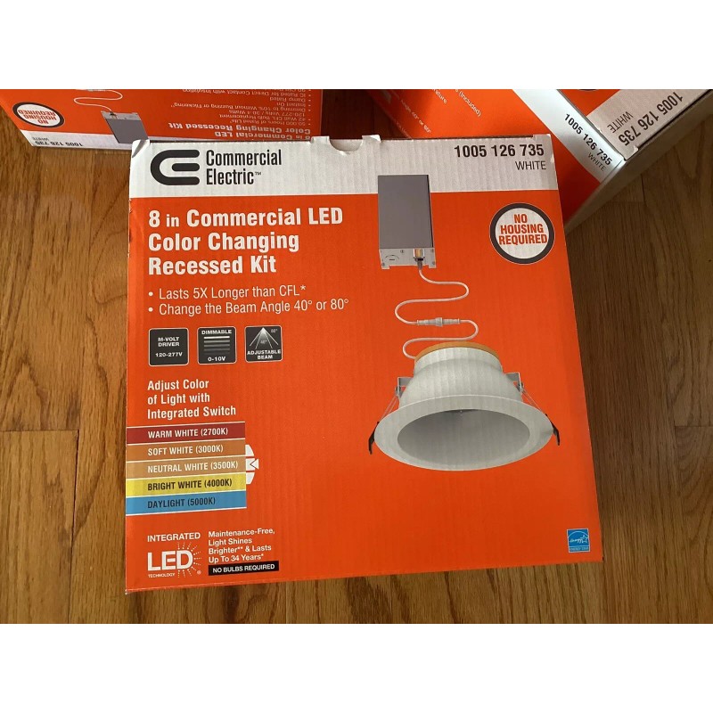 Commercial Electric 8” LED Recessed Light Kit - 1005126735 White