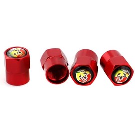 XGW 4Pcs Metal Car Tire Valve Stem Caps Waterproof Cover for Scorpion Logo Emblem Prevent Corrosion Car Wheel Tire Stem Air Caps Styling Decoration Accessories(Red)
