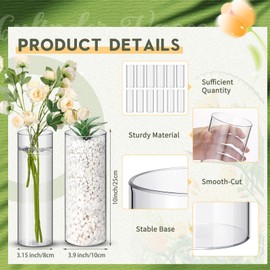 Nuogo 12 Pcs Plastic Clear Cylinder Vase for Home 8,12,16 Inch Acrylic Flower Clear Vase Centerpiece for Centerpieces Wedding Party Decorations(10 Inch)