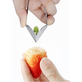 2 Pieces Pineapple Corer,Strawberry Huller,Pineapple Eye Peeler,Fruit Vegetable Stem Remover Clip for Kitchen Restaurant Fruit Store (Yellow, 1.8 * 11.3CM)