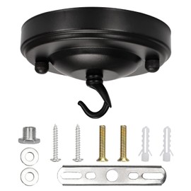 Sangle Sopffy Light Canopy Kit,4.1 inch,Rated 22lbs，Chandelier Hook Plate, Ceiling Lamp Cover Plate,Iron Chandelier top Plate,Vintage Ceiling Canopy Kit,Plant Hanger,Black