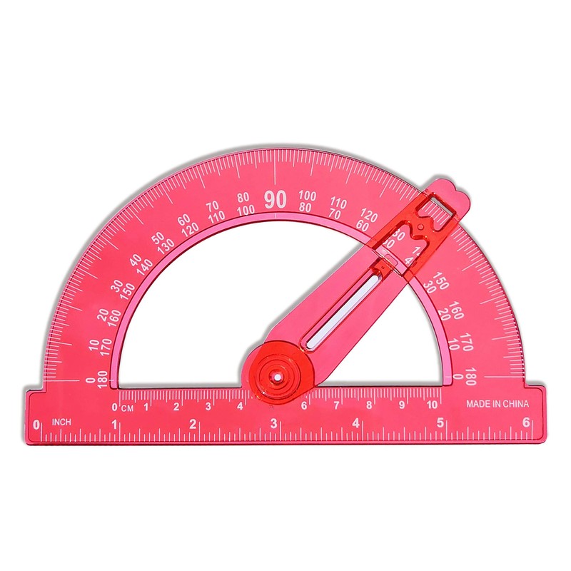 Drawing Compass and Plastic Math Protractors 180 Degree,6 Inch Swing