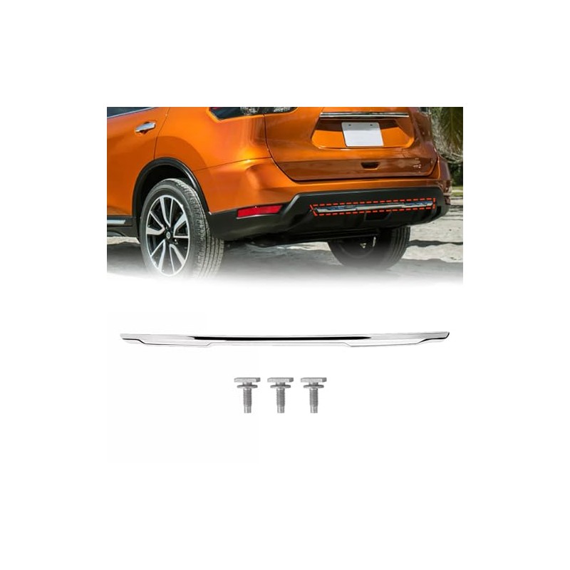 YLT AUTO Rear Bumper Trim Chrome Molding for Ni-ss-an Rogue