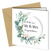 Wedding Card 'to the new Mr & Mrs' Eucalyptus Disign