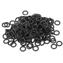 Fishing Rubber O Ring, 200Pcs Universal Rubber Flexible O-Ring Worm Senko Tool Wacky Rigging O-Rings for Fishing (Black)