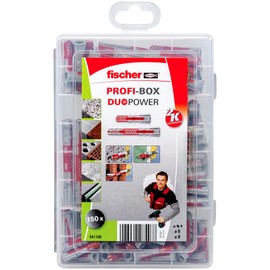 fischer 541108 PROFIbox DUOPOWER Taco Assortment Box, red and Grey, Sin tornillo