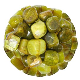 1000+ Carats Green Opal Crystal Tumbled Stones Polished Rocks - Natural Gem Stones for Healing - DIY Crystals for Protection