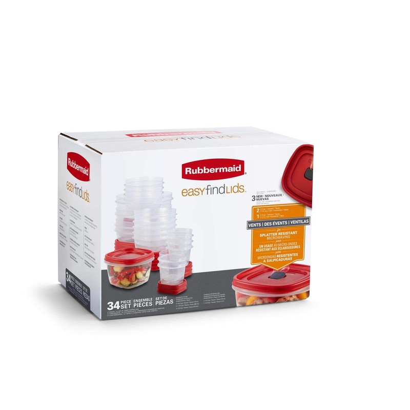 Rubbermaid Easy Find Lid 34 Piece Food Storage Container Set