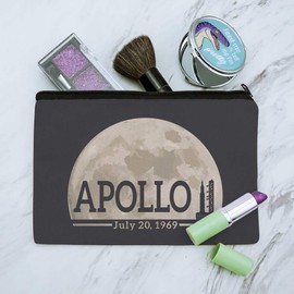 NASA Apollo 11 Moon with Saturn V Rocket and Launchpad Makeup Cosmetic Bag Organizer Pouch