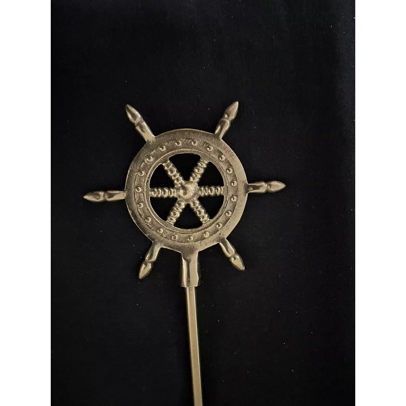 Brass Ship’s Helm Boot Shoe Horn India Nautical 16.5” NEW