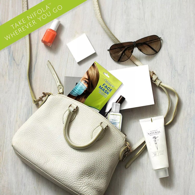 Nifola 50pcs Disposable Ear loop Nose Clip Face Mask Blue