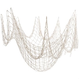 com-four® 1 x Decorative Fishing Net 100 x 200 cm - Natural-Coloured Catch Net as Wall Decoration and Photo Holder - Fishing Tool - Decorative Standing Net, Trap - Driftnet Wall Hanging (1 Piece -