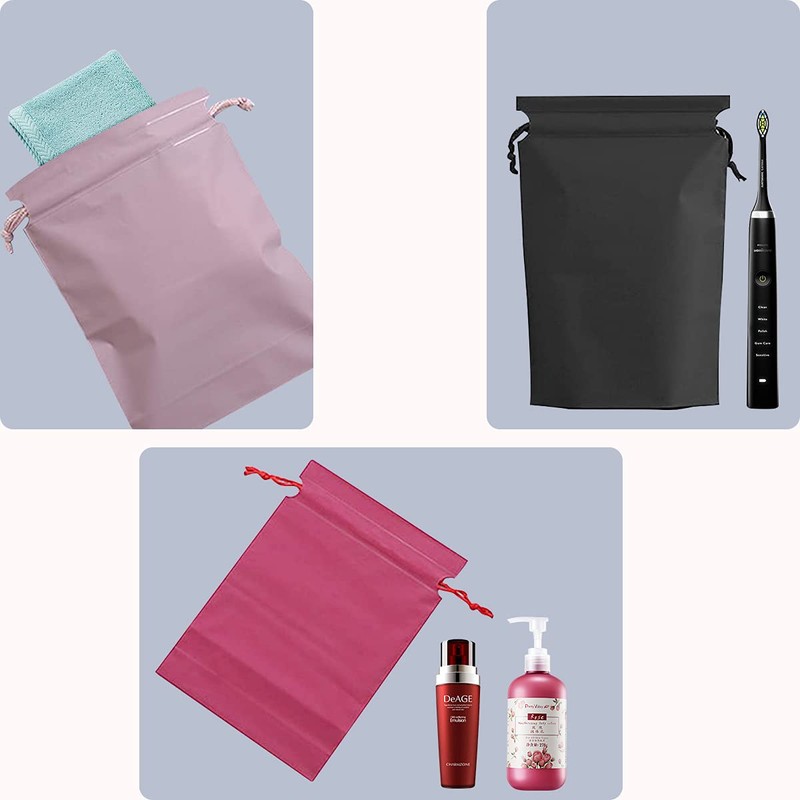 6 Pcs Travel Storage Waterproof Drawstring Bags, Storage Sack for