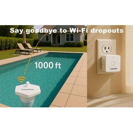 Pool Thermometer Floating Easy Read with Phone App – App Alerts, Accurate Long-Range 1K ft WiFi Wireless Digital Swimming Pool Water Thermometer for Indoor Outdoor Pools, Hot Tubs, Aquarium and Fridge