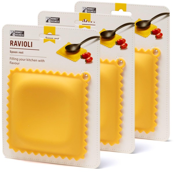 Monkey Business Ravioli-Shaped Spoon Rest, Pack of 3, Spoon Rest