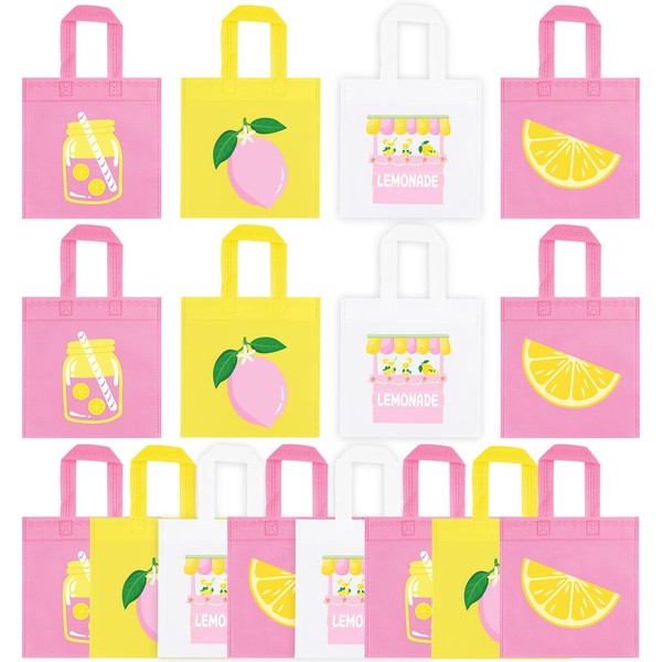 K KUMEED 20 Pack Lemon Party Favor Bags, Goodie Candy Bags Treat Bags for Summer Fruit Lemon Theme Wedding Birthday Baby Shower Party Supplies Decoration
