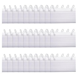 sourcing map 30pcs Wire Shelf Label Holder with Button Lock Design 3.5 x 2.2 Inch Plastic Reusable Basket Labels Tags Holders for Pantry Retail Supermarket Department Store, Clear