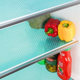 Bloss Refrigerator Liners for Shelves / 12" x 78" Refrigerator Mats Liners/Washable Fridge Liners/Wire Shelf Liner, Drawer Liners, Blue