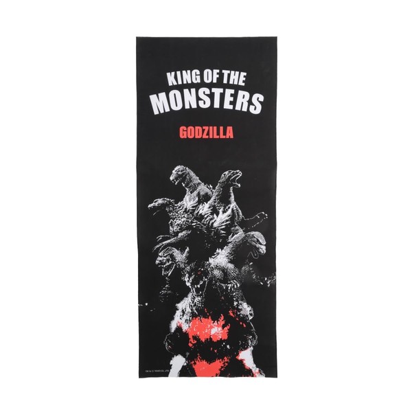 GODZILLA Tenugui（Japanese Hand Towel） EVOLUTIONS of GODZILLA, Black, XERMV105