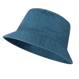 AYPOW XX-Large Bucket Hat Unisex, Big Vintage Washed Denim Cotton Outdoor Sun Hat, Oversized Foldable Breathable Fishing Hats for Outdoor Hiking Travel Men Women, Plain Colours Size 54-64cm