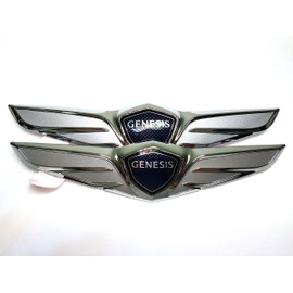 Genuine Oem Hood & Trunk Wing Emblems Badge 1:1 Replacement For 15 16 17 18 Hyundai Genesis Sedan G80