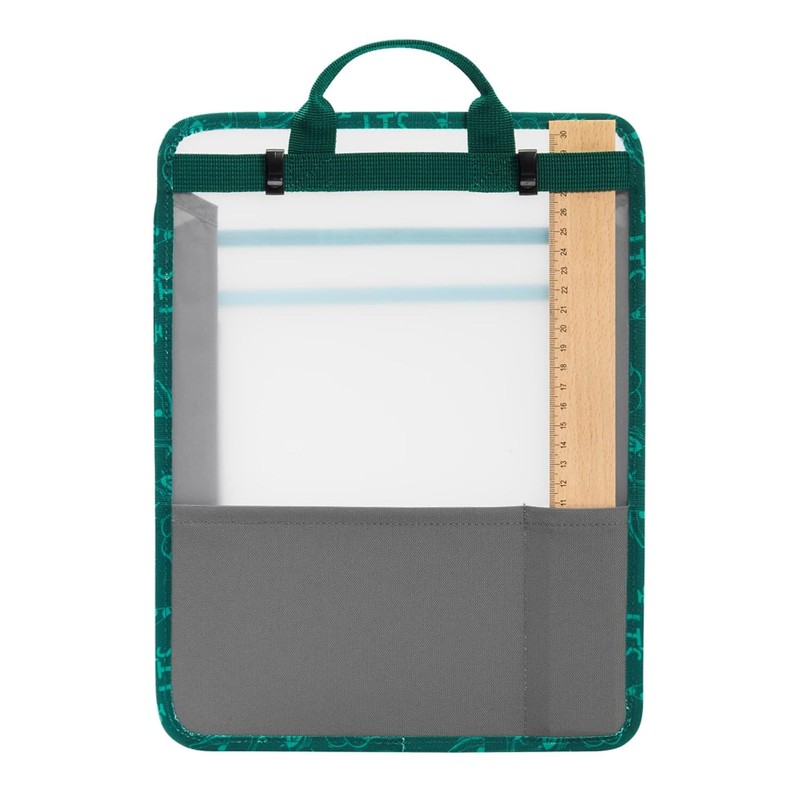 coocazoo Fresh Mint Folding File Box, Grey/Green, with Carry Handle,