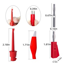 Goupchn Multimeter Test Leads Set Banana Plug Leads Kit Stackable Banana to Alligator Clips, Banana to Banana Plugs, Banana to Mini Grabber Test Hook Clips Copper Electrical Wires