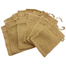 Jute Bags, Jute Bag, Fabric Bag for Filling for Advent Calendar, Guest Gifts, Jewellery, DIY, Crafts, Christmas (14 x 21 cm, Pack of 12)