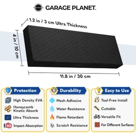 WP01 Garage Wall Protector Car Door Protector, Tool-Free, Designed in Australia (Black, 4 Pack)