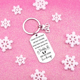 First Time Dad Gifts New Dad Stocking Stuffers Keychain Unique Dads To Be Gift Christmas Gifts for Dads Expecting Daddy Gift Ideas for Birthday Baptism Father's Day Key Chain
