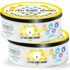 Litter Box Magic Cat Deodorizer Jar (16 oz, Pack of 2) Unscented - Air Freshener for Pet Smells from Litter Box - Odor Removing Litterbox Gel In A Jar - Pet Odor Eliminator to Freshen Air, White