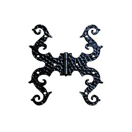 UHRIG Shop Hinge Hinge Fitting for Windows Furniture Kitchen Chest Garden Yard Door Gate etc. Made of Iron Antique Medieval (Hinge 18.4 x 16.5 cm)