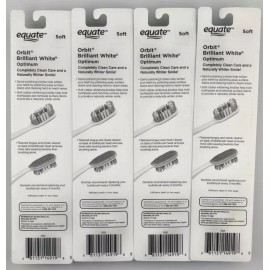 Equate Orbit Brilliant White Optimum Soft Bristle Toothbrush, 4 Pack green / ora