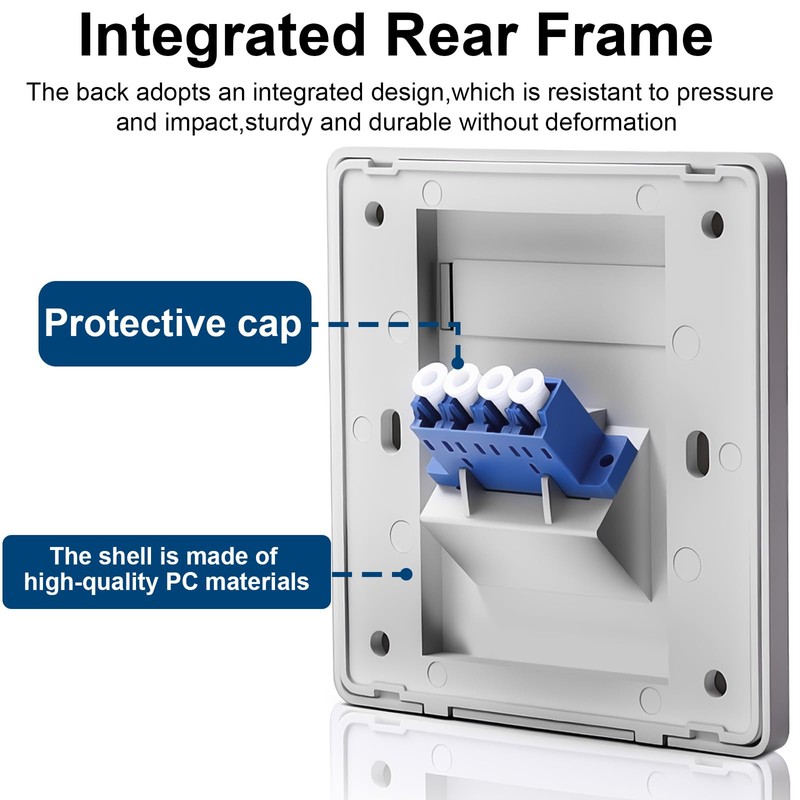 Duttek LC Fiber Wall Plate Coupler, Single/Duplex Fiber Optic Wall