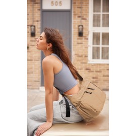 ODODOS 20L Crossbody Tote Bag Large Capacity Lightweight Hobo Shoulder Sling Bags for Gym Shopping Beach Travel, Taupe