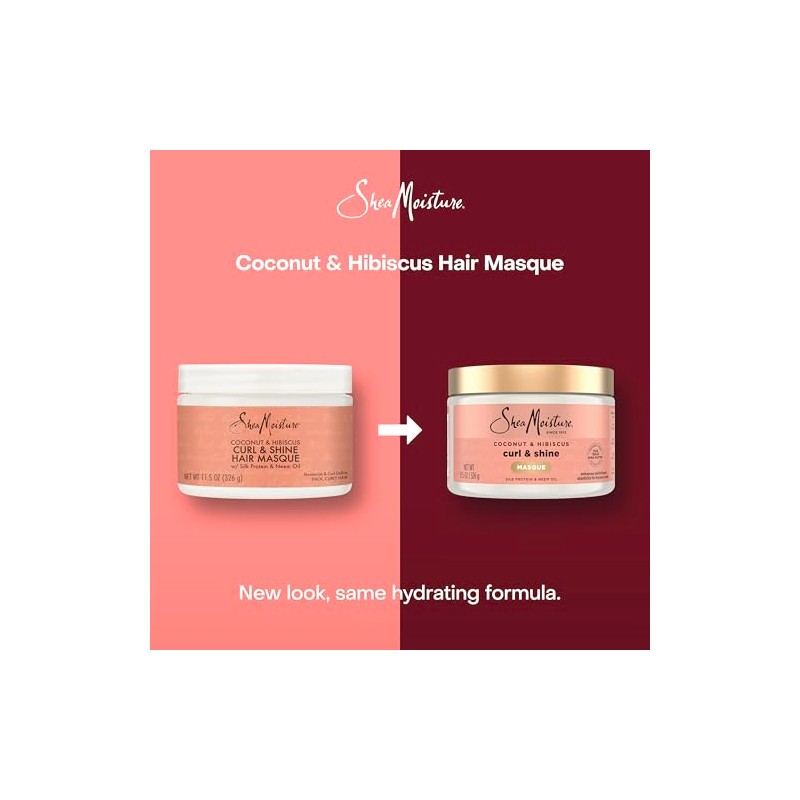 SheaMoisture Mascarilla capilar de coco e hibisco para rizos secos