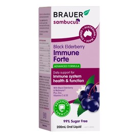 Brauer Sambucus Black Elderberry Immune Forte 200ml (Expiry 10/2026)