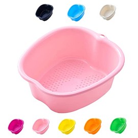 Foot Bath Bowl, Thick Sturdy Plastic Foot Basin, Foot Bath Tub for Foot Bath, Feet Wellness Foot Care Pedicure, Detoxification, Against Calluses, Colds, Athlete's Foot and More (Pink)