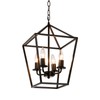 KPIBEST Black Pendant Light Fixture 4-Light Farmhouse Lantern Pendant Light