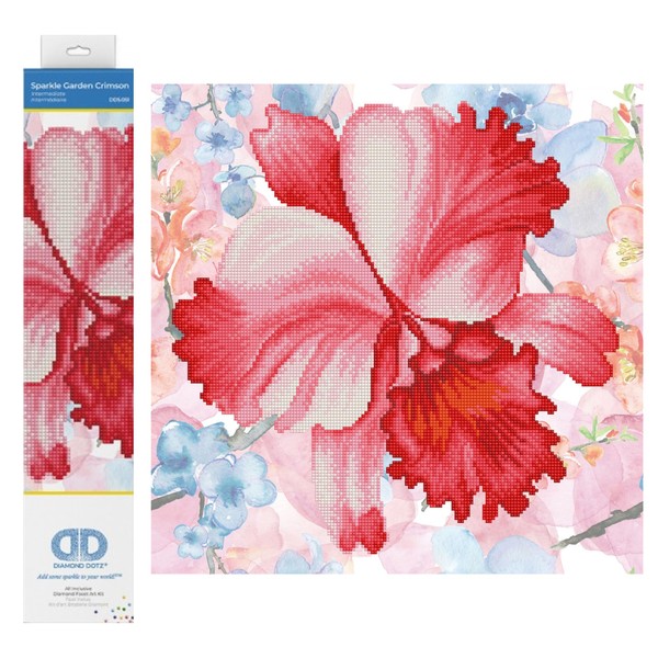 DIAMOND DOTZ Sparkle Garden Crimson Floral Diamond Painting Kits for